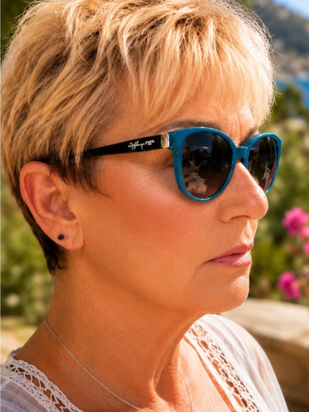 Tiffany & Co. TF4109 Women’s Sunglasses Turquoise Blue Black 1837 Logo 54-20-140